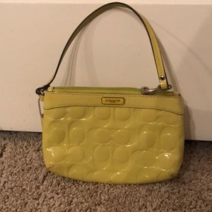 Lime green coach wristlet